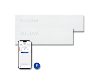 Elektrische Wandradiator Adax Neo Laag + Wifi - Complete Set - 1000W + 1400W