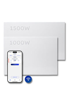 Elektrische Wandradiator Adax Neo Compact + Wifi - Complete Set - 1000W + 1500W
