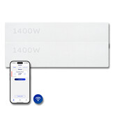 Elektrische Wandradiator Adax Neo Laag + Wifi - Complete Set - 1400W + 1400W