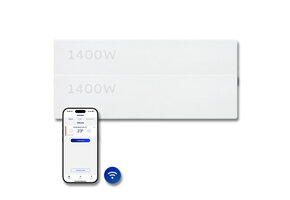 Elektrische Wandradiator Adax Neo Laag + Wifi - Complete Set - 1400W + 1400W