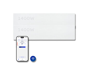 Elektrische Wandradiator Adax Neo Laag + Wifi - Complete Set - 1400W + 1400W