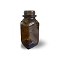 Square glass bottle 500 ml, brown