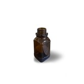 Square glass bottle 100 ml, brown