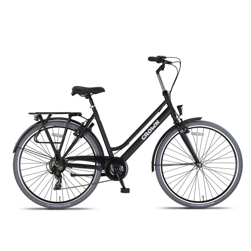 Crown New York 28 inch Damesfiets 53cm Midnight Black 7v