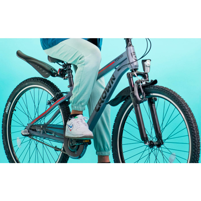 Crown Tokio 26 inch Jongensfiets MTB Grey Red N3 Crownfietsen