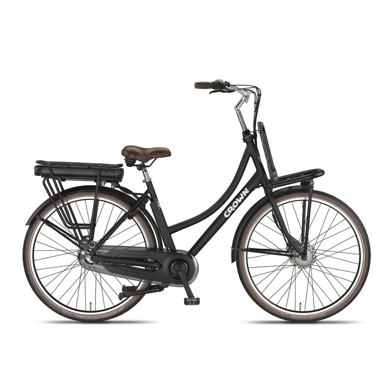Crown Venice E-bike Dames 28 inch 53cm Mat Zwart 3v