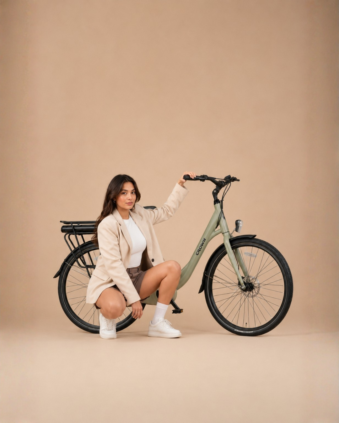 Crown Los Angeles Elektrische Damesfiets 28 inch 52cm