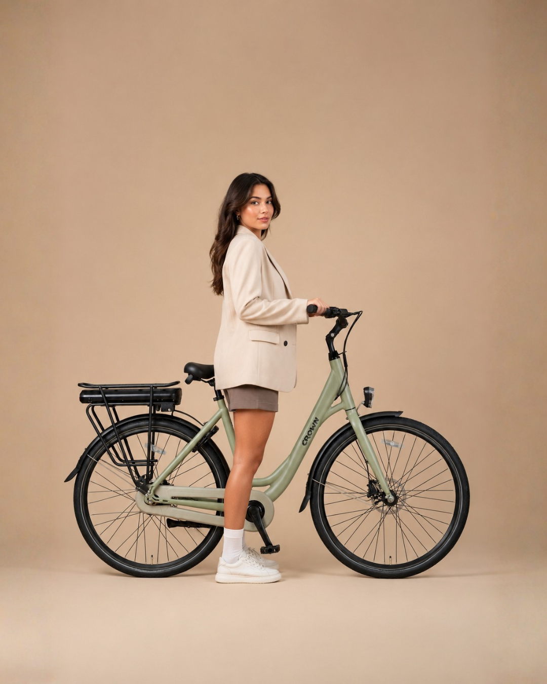 Crown Los Angeles Elektrische Damesfiets 28 inch 52cm