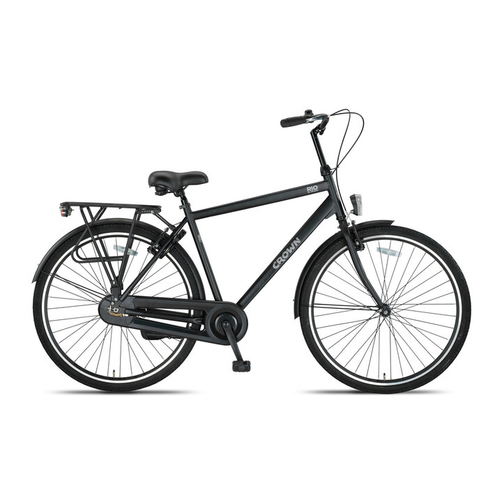 Crown Rio 28inch Herenfiets 52cm Mat Zwart