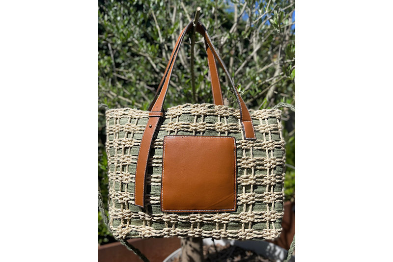 Gevlochten tas green
