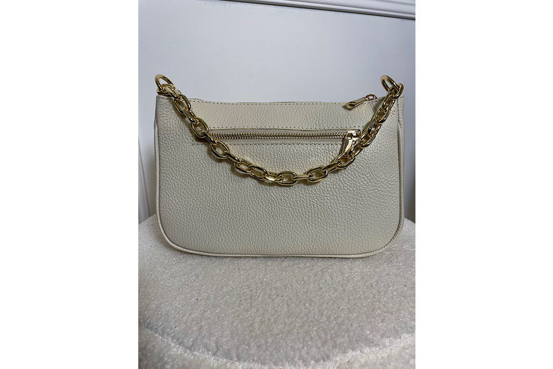 Chain bag leer beige