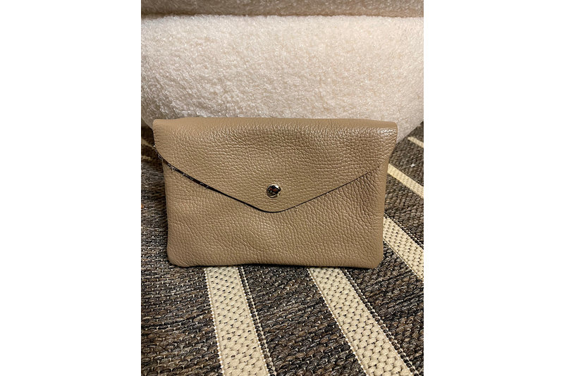 Envelop tasje leer taupe
