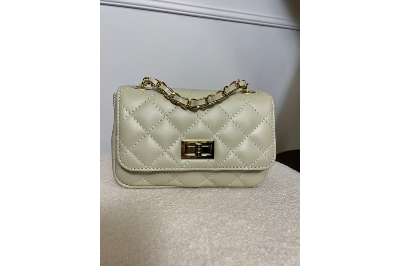 Coco bag leer medium beige