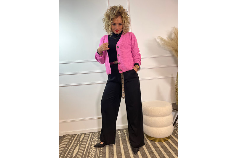 Drea soba puff cardigan roze