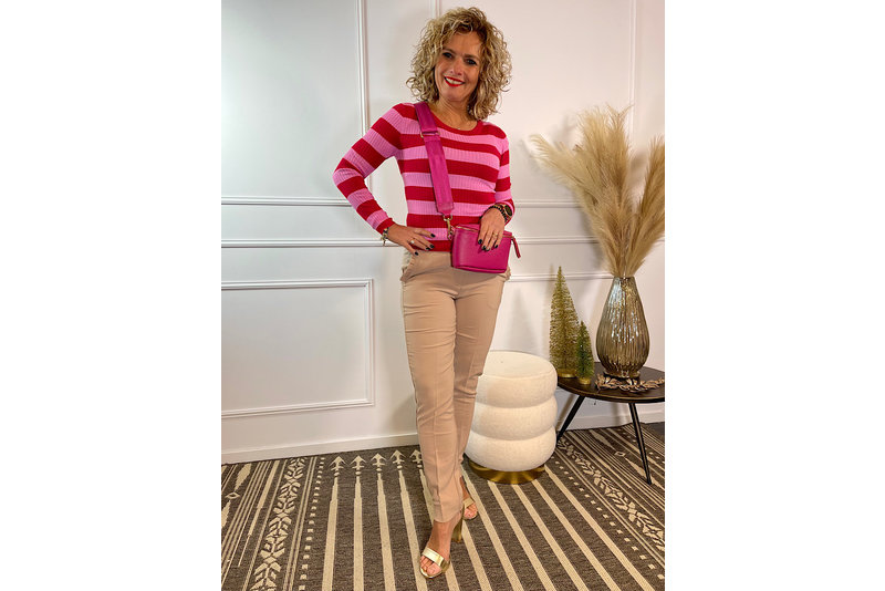 Frill pant beige