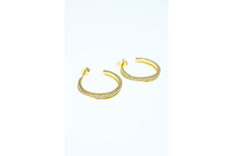 Oorbel twisted stones medium