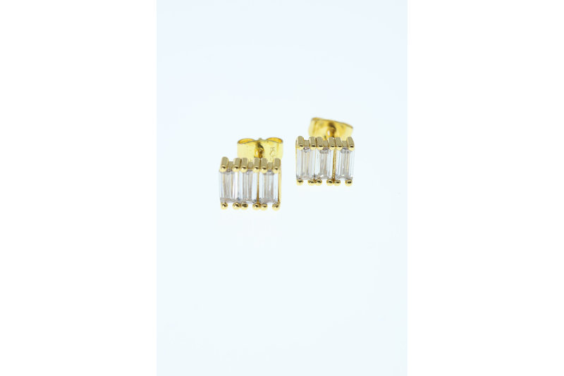 Oorbel square stud zircoin