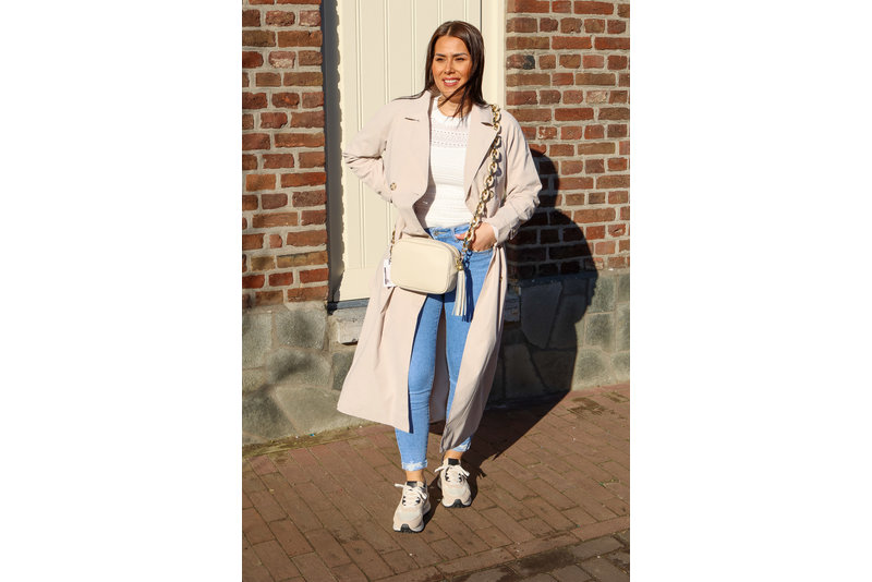 Panther oversize trenchcoat beige