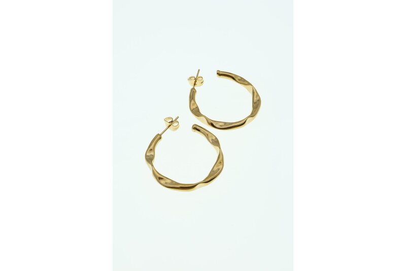 Oorbellen crushed gold