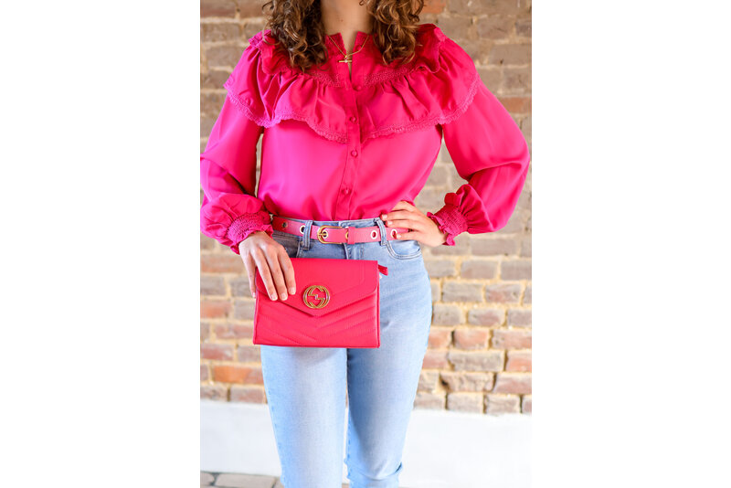 lammy blouse rufle fuchsia