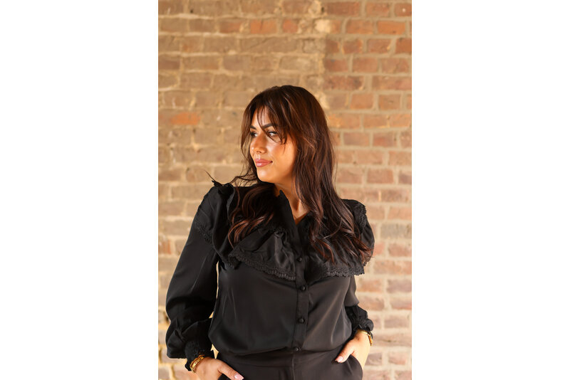 lammy blouse rufle zwart