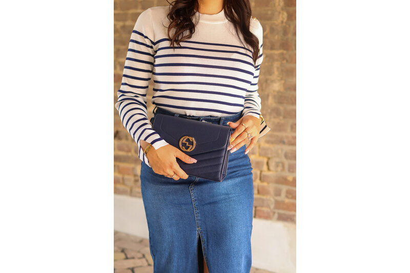 gold button knit