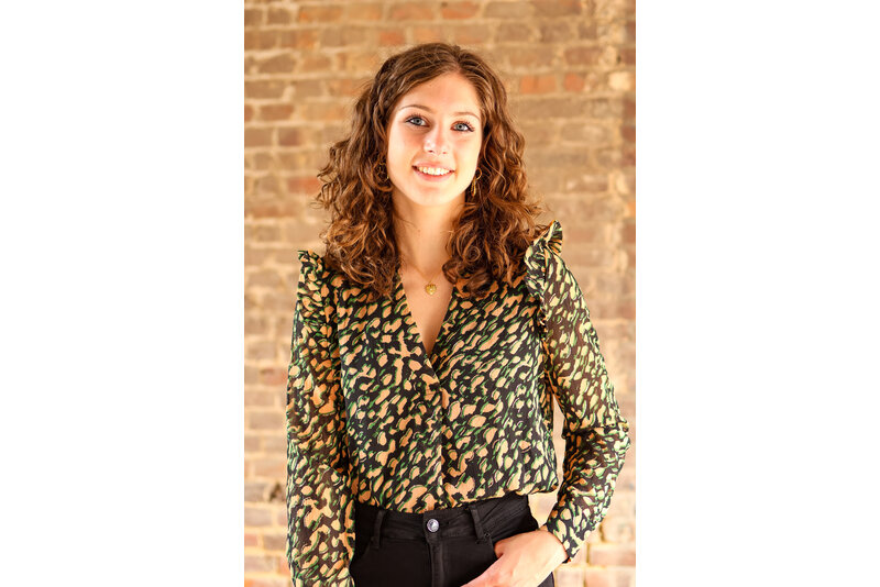 blouse volant groen