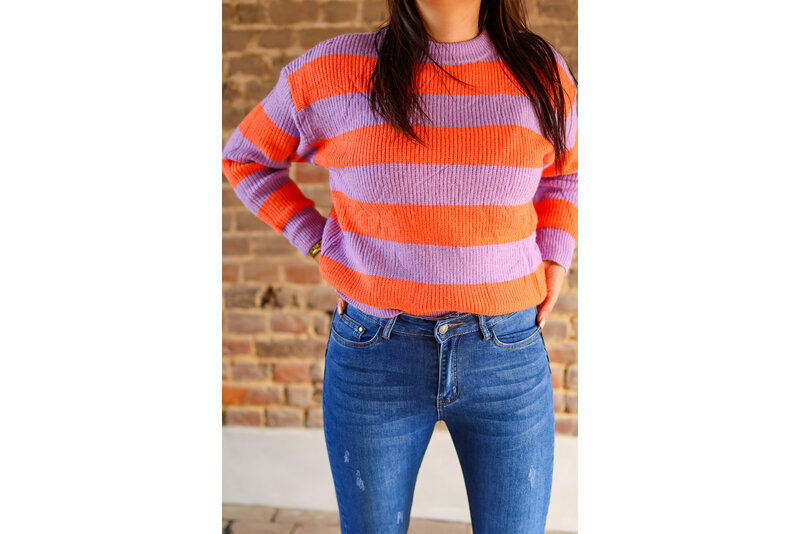 Stripe knit lila