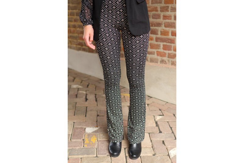 trouser poppy black/white