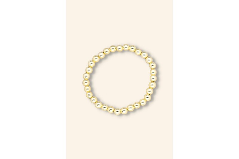 Armbandje kraal goud 6mm
