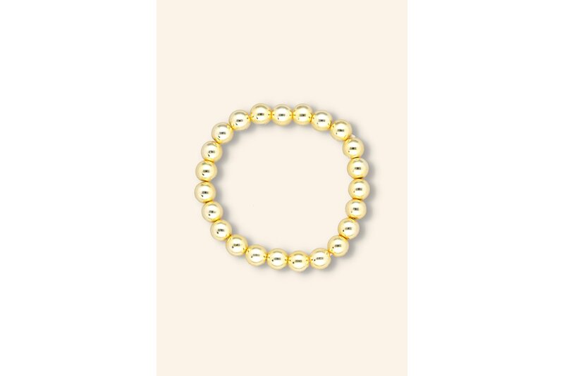 Armbandje kraal goud 8mm