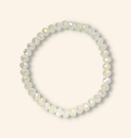 J&J Crystal armband creme 6 en 8mm dikte