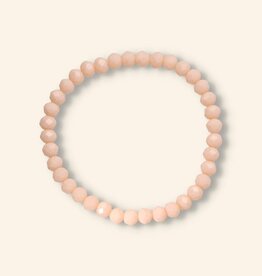 J&J Crystal armband light peach 6 en 8mm dikte