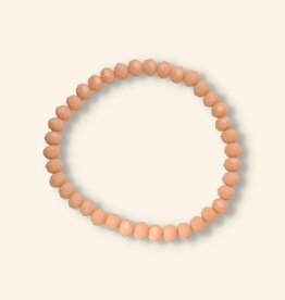 J&J Crystal armband peach 6 en 8mm dikte