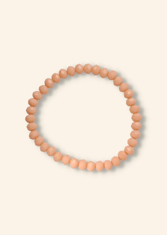 J&J Crystal armband peach 6 en 8mm dikte