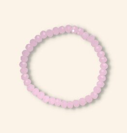 J&J Crystal armband sweet pink 6 en 8 mm dikte