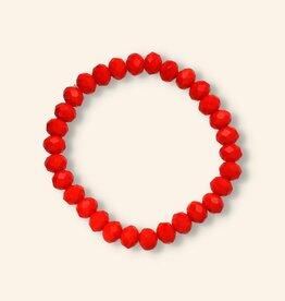 J&J Crystal armband bright red 8mm dikte