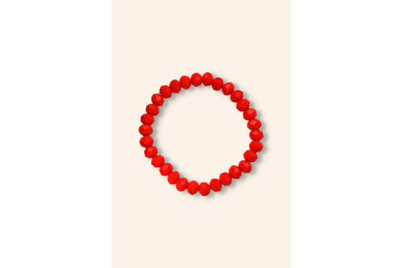 Crystal armband bright red