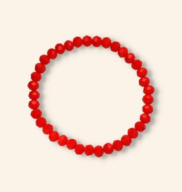 J&J Crystal armband red 6mm dikte