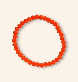 J&J Crystal armband orange 6 en 8mm dikte