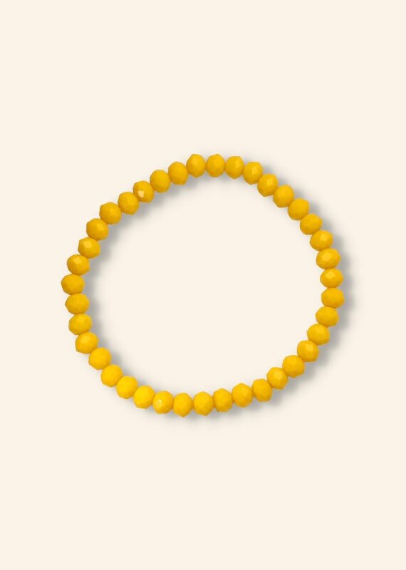 J&J Crystal armband mustard 6mm dikte