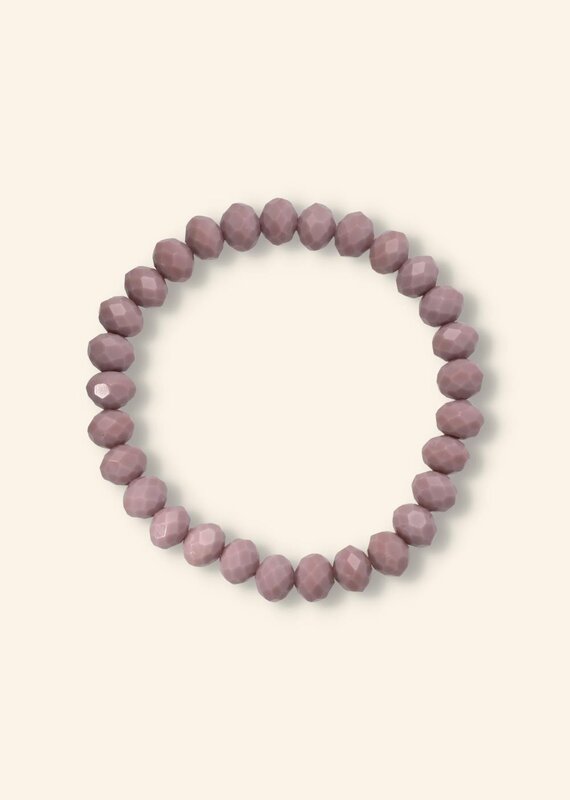 J&J Crystal armband mauve 8mm dikte