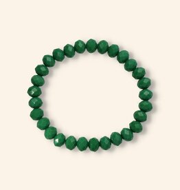 J&J Crystal armband mos green 8mm dikte