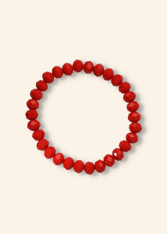 J&J Crystal armband blood red 8mm dikte