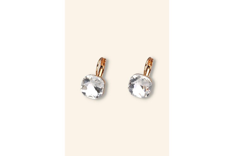 Crystal square oorring