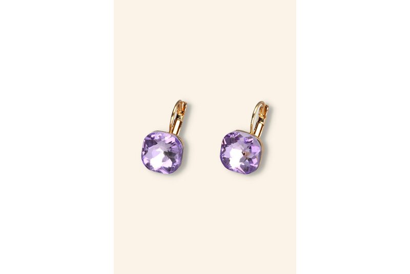 Crystal square oorring