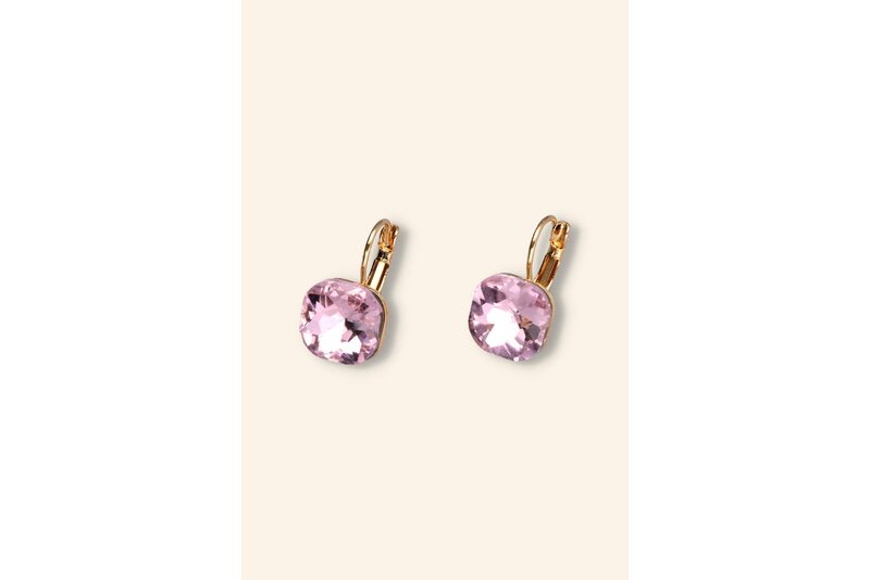 Crystal square oorring