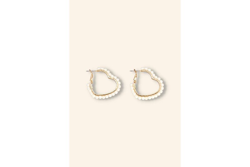 Parel earring heart