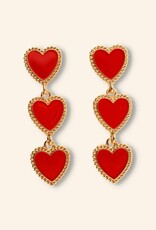 J&J Triple heart statement earring