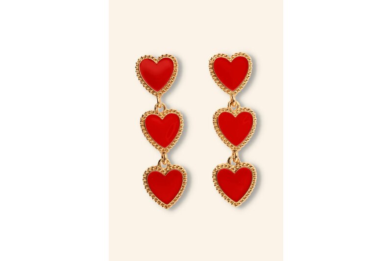 Triple heart statement earring
